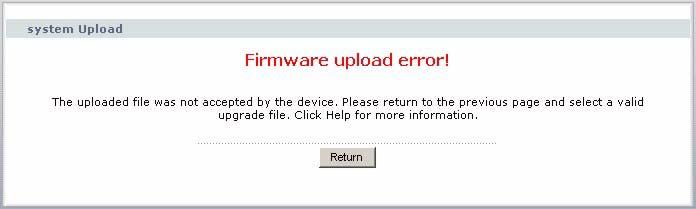 Figure 108 Network Temporarily Disconnected After two minutes, log in again and check your new firmware version in the Status screen.