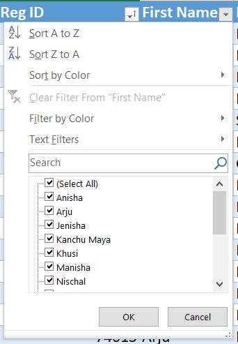 3) If you want to apply other Filter option, then click on Text Filter / Number