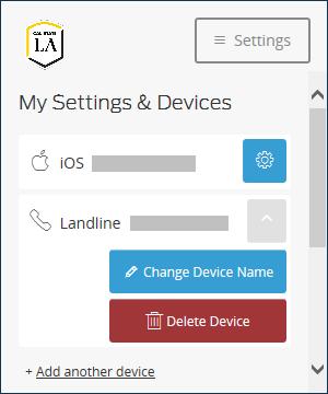 Figure 38 My Settings & Devices Screen with the Device Options Menu Figure 39 Delete Device