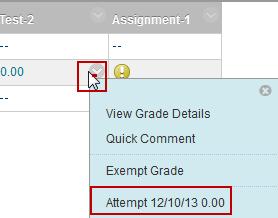 Click drop-down arrow next to a student s name and click Attempt. Click Test Information to expand and then click Access Log.