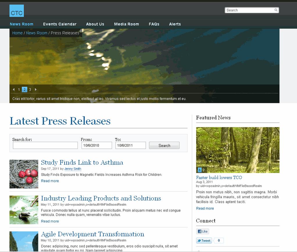 Within 15 Minutes, a Business User Can: 1 Create a new page for press releases.