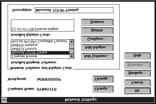 Windows NT 3.51 1. Double-click the Network icon in the Control Panel. 2.