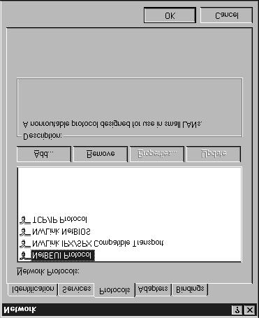 Windows NT 4.0 Note: Be sure that Workstation is installed in the Services menu. 1. Double-click the Network icon in Control Panel.