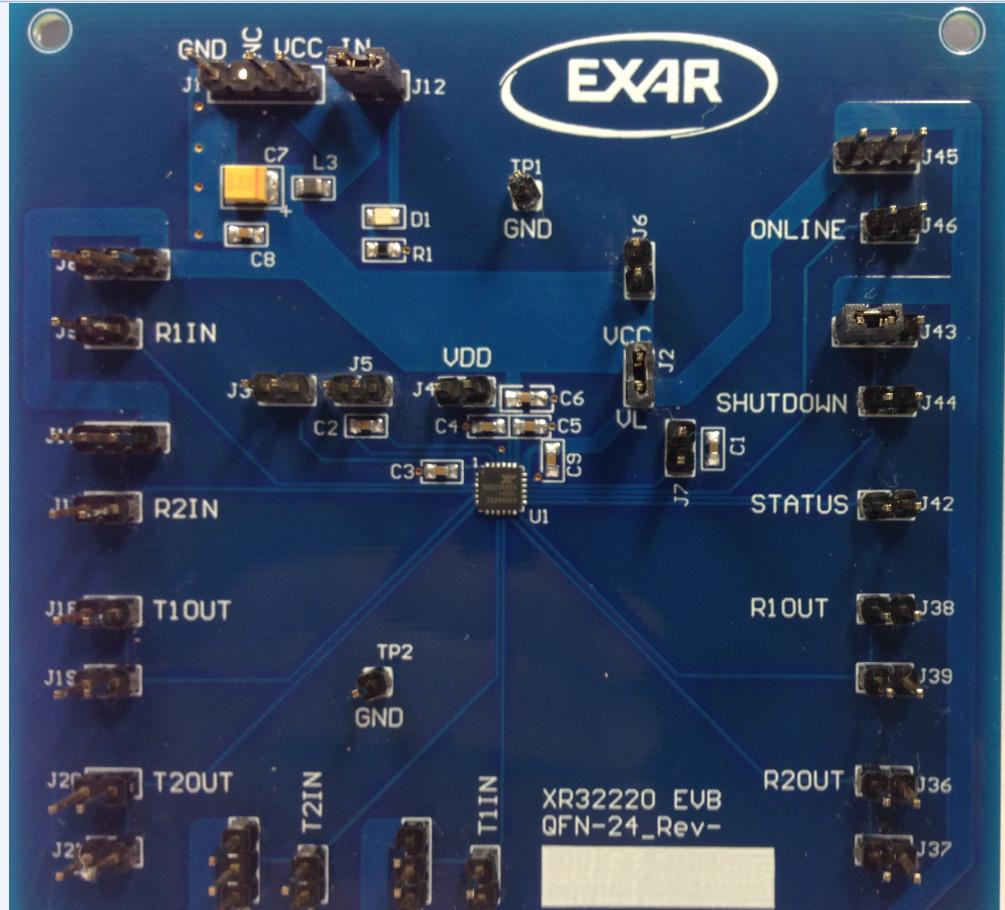 XR32220 Evaluation Board User s Manual Introduction Exar s XR32220 EVB evaluation board provides a platform on which to examine the features and