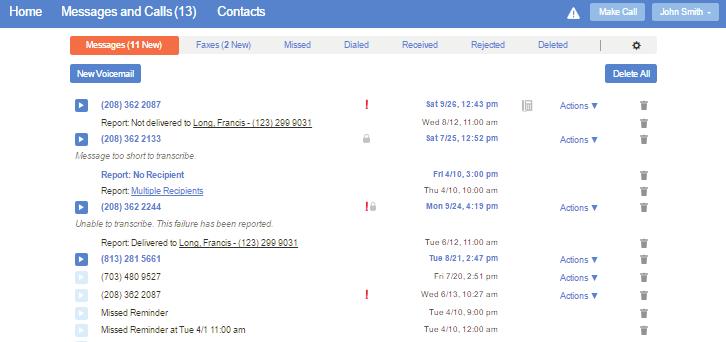 Messages and Calls The Messages & Calls page shows all recent call activity. The fastest way to add your contacts is to import them from your email program.