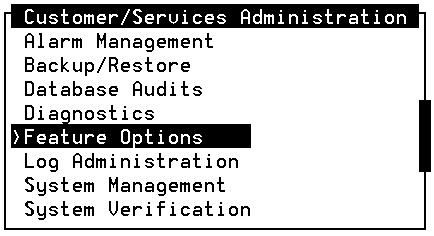 5 Intuity System AMIS Administration Checking and Activating the AMIS Analog Networking Feature 5-4 Figure 5-2. Customer/Services Administration Menu 3.