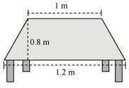 Exercise 11.2 Question 1: The shape of the top surface of a table is a trapezium. Find its area if its parallel sides are 1 m and 1.2 m and perpendicular distance between them is 0.8 m.