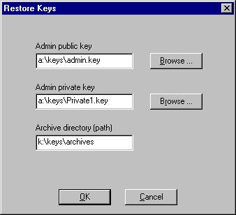 computer. These copied user key files appear in the directory where they were previously stored on the computer, such as on a network directory or diskette.