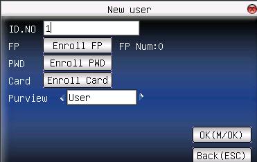 2. User Management The user s basic information on the device includes fingerprint, password and management access.