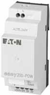 control for loads up to 2A Plastic enclosure can be DIN rail or panel mounted Single-phase ( 2 Vac) input Low profile power supplies for 12 Vdc or 24 Vdc applications 8W, W, W or W output power