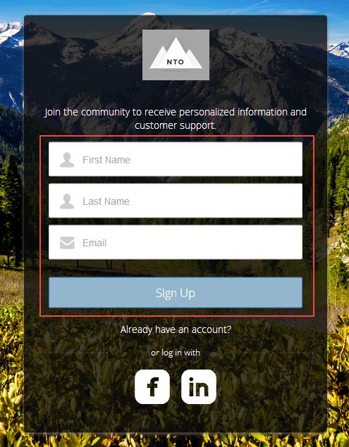Aloha and Login Template Components Social Login Example: Sample Self-Registration component: Social Login The Social Login component provides users with icons that they can click to log in to a