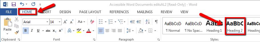 Creating Accessible Word Documents 2 of 11 2.