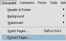 Step 2: Move to the beginning page of the set to be extracted/pulled out. Step 3: Enter in the correct page range; leave check boxes blank. Hit OK. The extracted pages will appear as a new document.