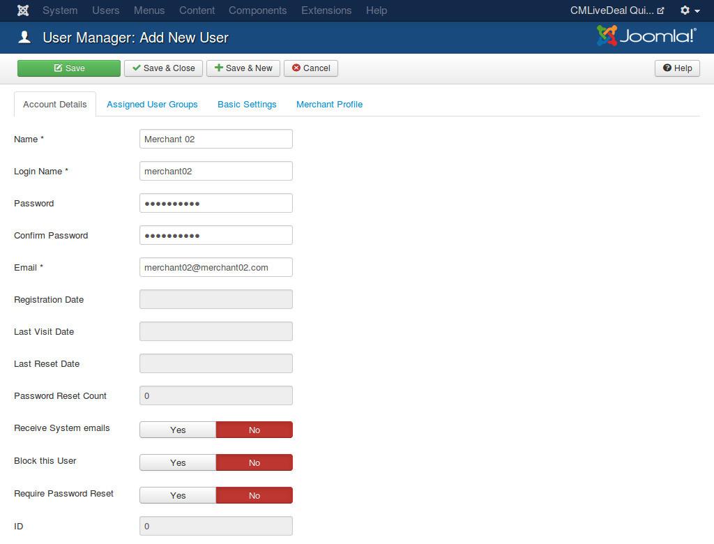 In Assigned User Groups, Registered group is selected by default, you need to select the group for your merchants.