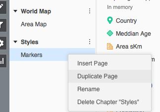 2. Right-click the Markers Copy, and rename it to Background. Change map styles 3.