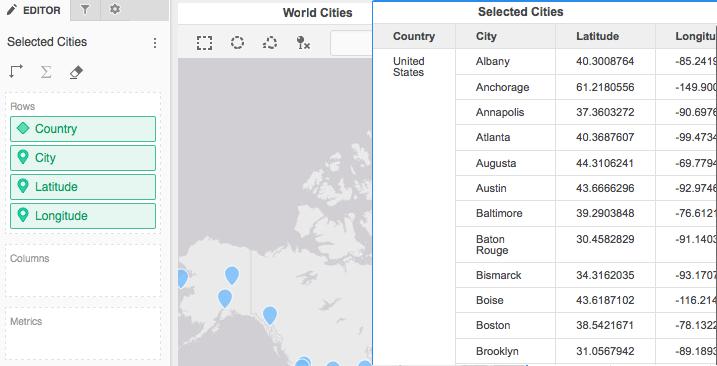 2. Right-click the new page named Page 1 and rename it Map Selector. 3. Change the visualization type to map by clicking the Map icon in the Visualization Gallery. 4.