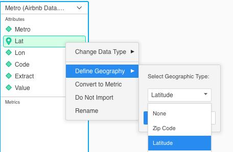 During the data import process, MicroStrategy Desktop automatically attempts to determine if any data columns in the data that you have chosen to import contain geographical information and