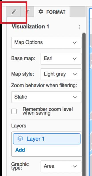 12. From the Type dropdown, select Area to change the map from a marker to an area map. 13. Switch back to the Editor panel.