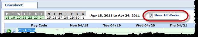 Tim Totals per pay code appear on the right side of the window, and totals for each day at