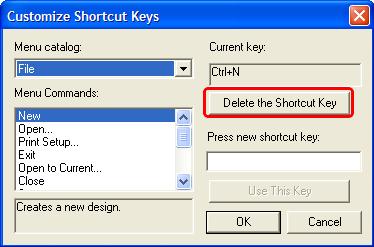 Generations User Guide Menu Commands box. 8. The Current key box displays what the current shortcut key is. 9.