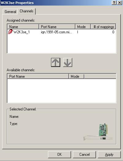 arrow turns green. Click the green arrow and that channel is now be associated with your application server and appears in the list of Assigned channels, as shown below.