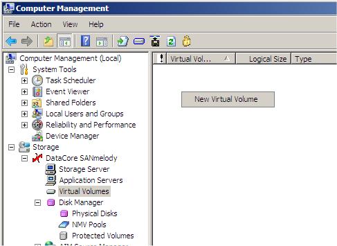 Page 13 4. Now we can create the virtual volume. This is the LUN that the application server will discovers and use as a storage resource.