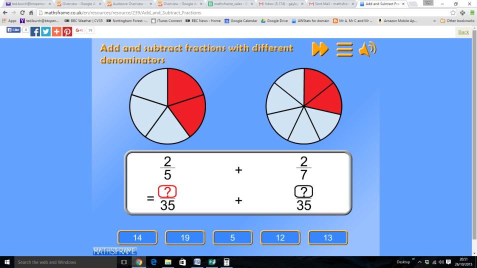 subtract fractions with different denominators.