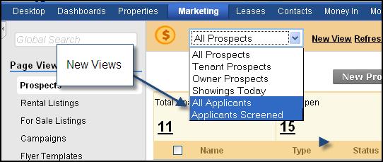 Once the page is filtered, there are two locations from which screening can be initiated: 1. Using the Action column located on the right hand side of either page view. The options will include: a.