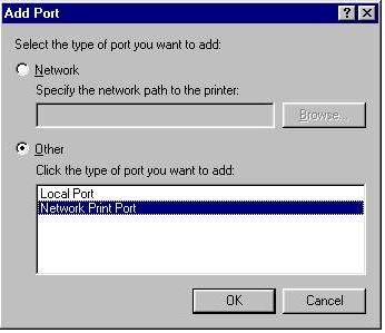Network Print Monitor 15. Select the Network Print Port and click OK. 16.
