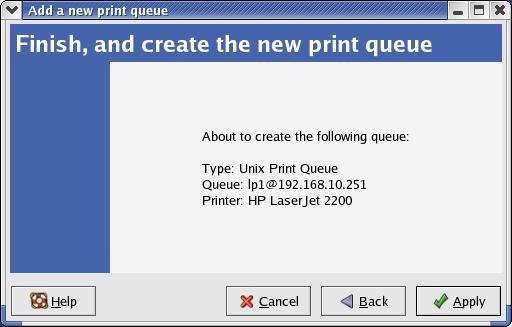 In the Queue field, type a print server s port name, which connect to the printer.