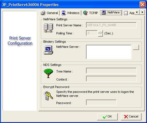 Netware: User can change the print server s