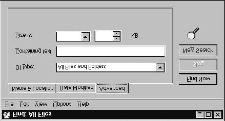 Windows NT Basics Lesson 12 - Viewing, Opening, and Finding 8. Select Find Now. The results of the search appear in a window at the bottom of the Find dialog box.