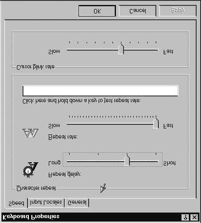 Lesson 20 - Customizing the Mouse Windows NT Basics ADJUSTING THE CURSOR BLINK RATE Windows NT allows you to adjust the rate at which the cursor blinks between a very slow blink and a very rapid