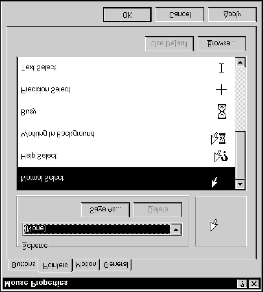 Lesson 20 - Customizing the Mouse Windows NT Basics Choosing mouse pointer schemes $ Procedures 1. Click Start. 2. Point to Settings. 3. Select Control Panel. 4.