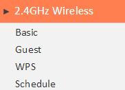 III-3-4. 2.4GHz Wireless & 5GHz Wireless The 2.4GHz Wireless & 5GHz Wireless menu allows you to configure SSID and security settings for your Wi-Fi network along with a guest Wi-Fi network.