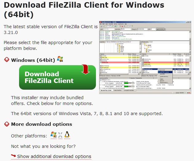 Choosing a version Module 2 FileZilla Click on the latest version of the software to download.