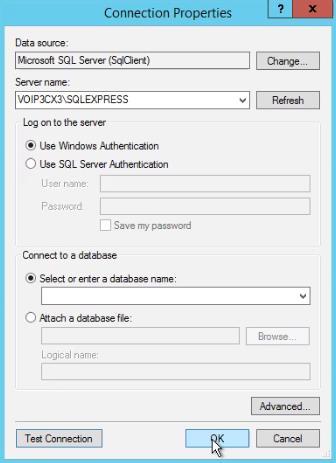 Figure 5: Windows Authentication b. If SQL Server authentication is desired, select Use SQL Server Authentication.