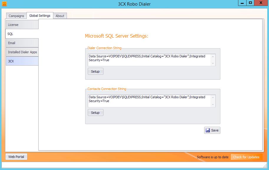 SQL tab Configure Microsoft SQL Server Settings SQL tab enables you to configure Microsoft SQL Server Settings.