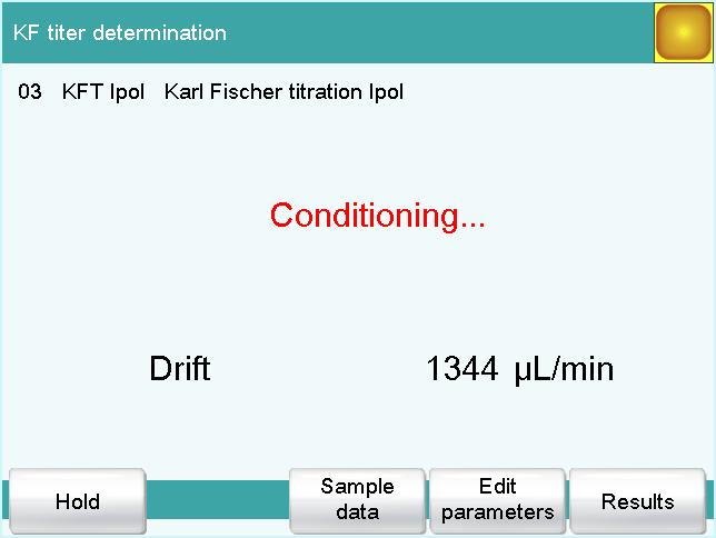 6 Carrying out a Karl Fischer titer determination When the endpoint is reached, this will be displayed by the following dialog. The status is kept stable.