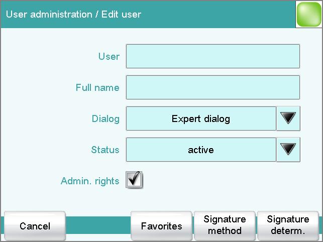 Remember that the system settings cannot be changed except in the expert dialog. The setting is effective only when working with login. Activate or deactivate the administrator rights.