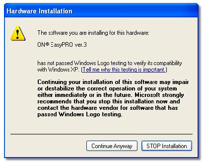 If you choose the automatic installation, hit Next and the wizard begins searching for available drivers. A screen may appear telling you that the driver is not digitally signed.