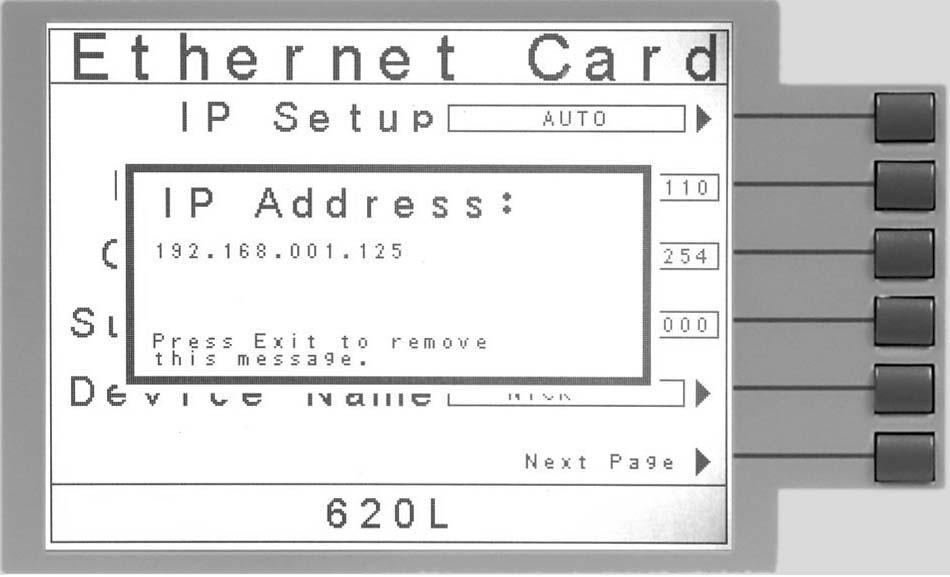 The Ethernet Card will wait for an IP Address for approximately 20 seconds.