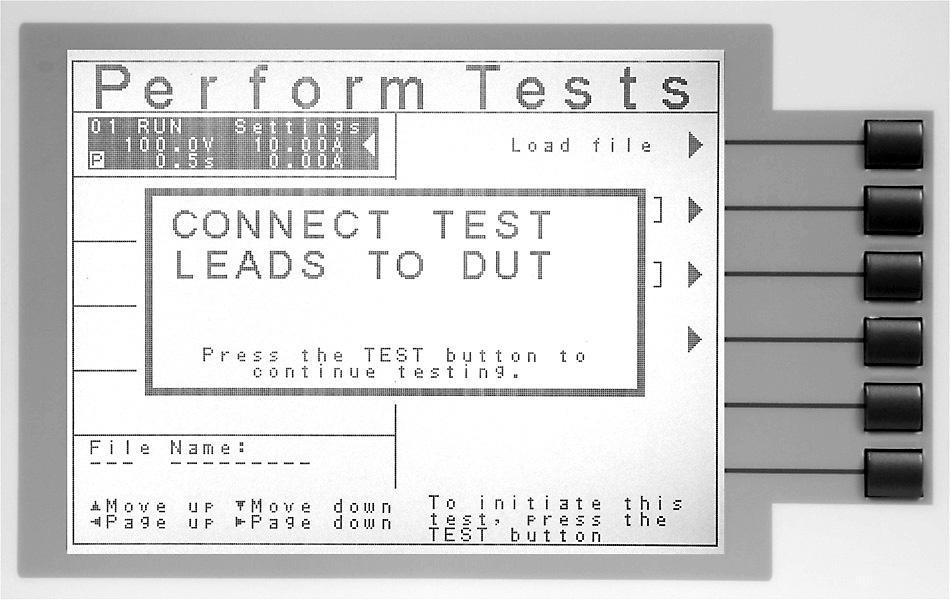 5.3. Performing a Test 1. As instructed in section 4.2. System Setup, select a file and step that is suitable for the test you would like to perform. 2.