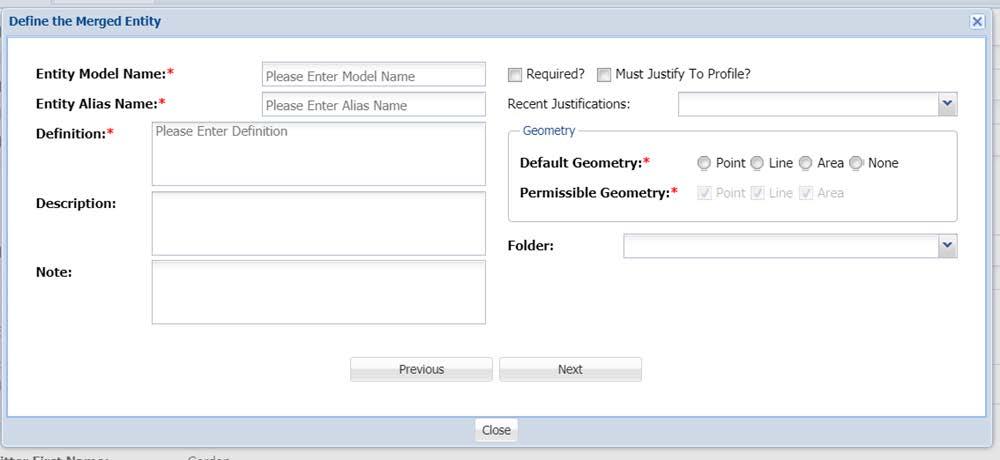 3.3.3.5.2 Define the Merged Entity The next step in the merge process is to define the target entity.
