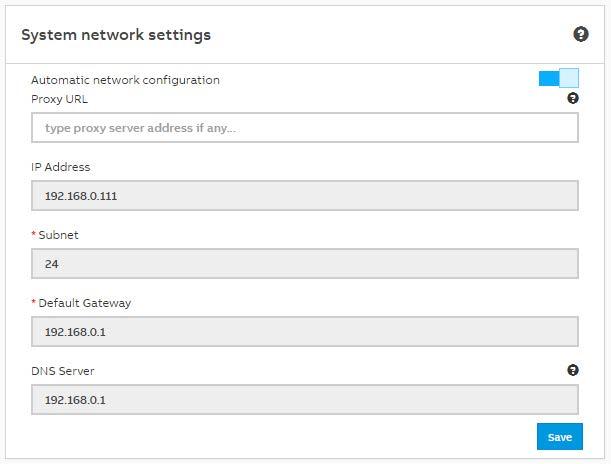 Main menu: System Network Automatic or manual addressing can be selected Automatic network configuration On: The device s network settings are assigned automatically by a DHCP server in the network