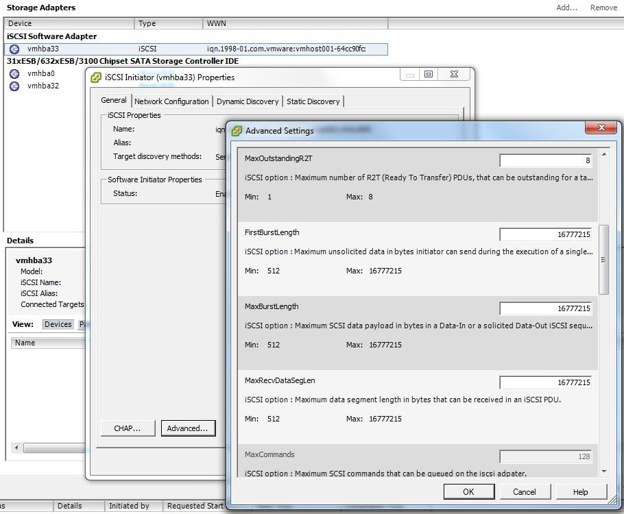 Recommended settings for iscsi protocol Recommended settings for iscsi protocol This section provides the recommended settings for VMware vsphere 5.x using the iscsi protocol.