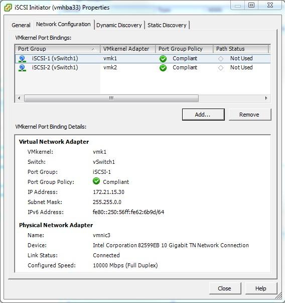 Adding the software iscsi adapter Adding the software iscsi adapter Once the port group configuration is ready (see Configuring vsphere in port binding mode on page 23), add the VMware iscsi software