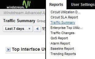 12.4.4 Opening the Interface Details Report To drill down to more detailed Interface QoS Reporting-specific data for the selected interface, click on the Interface Utilization graph.