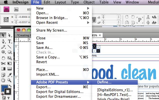 Exporting a PDFx1a from InDesign In order to handle fonts in our