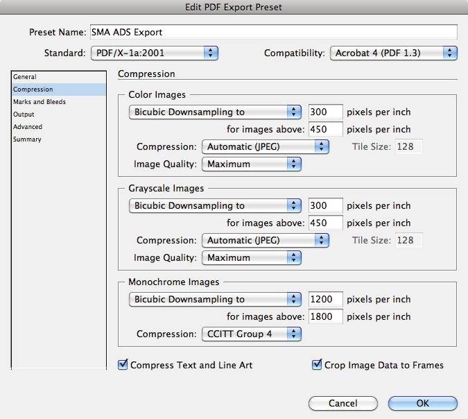 This new preset will be saved in your Export PDF drop down menu.